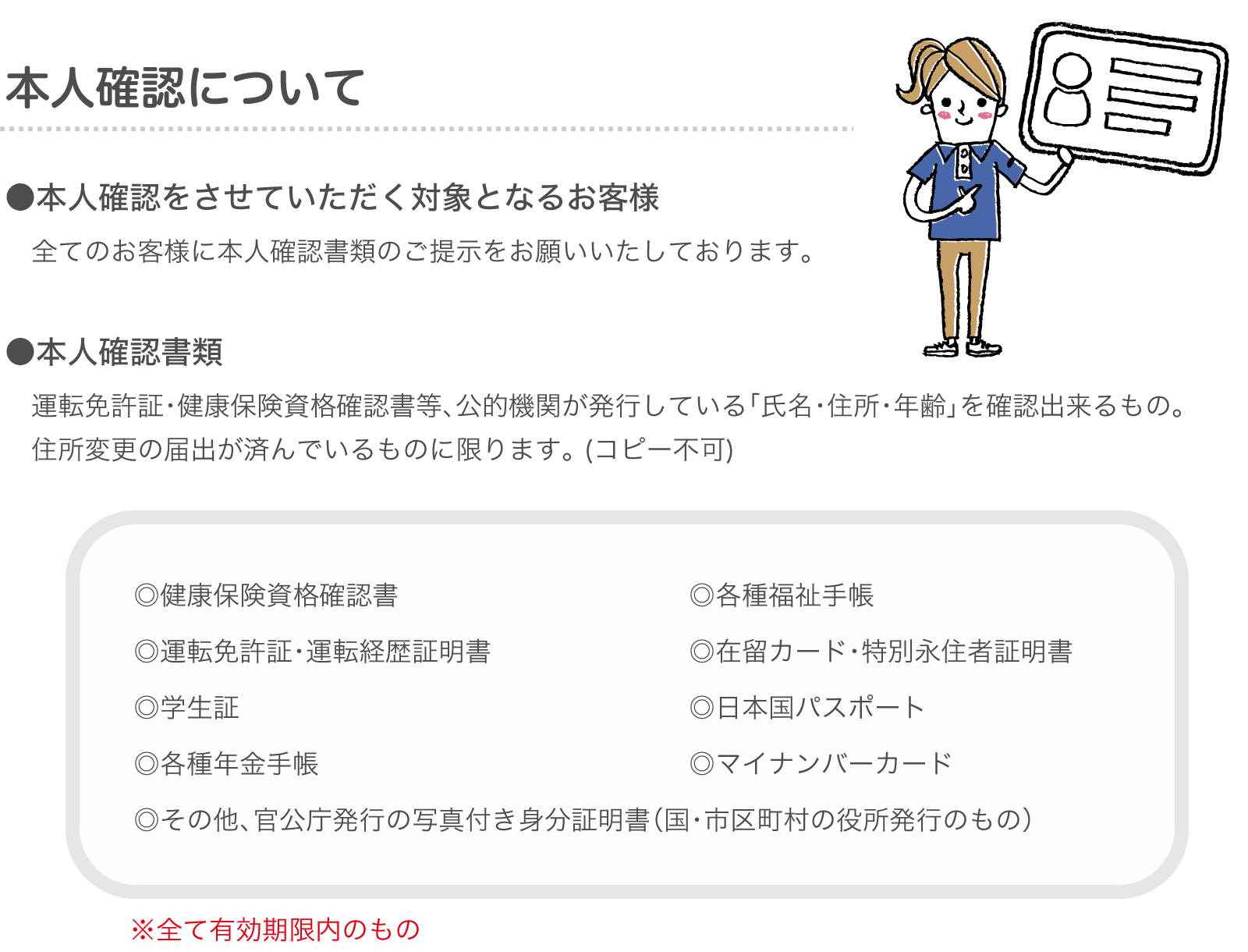 本人確認について